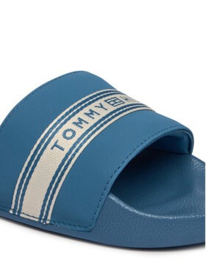 Tommy Hilfiger Klapki Logo Tape Webbing FW0FW09359 Niebieski