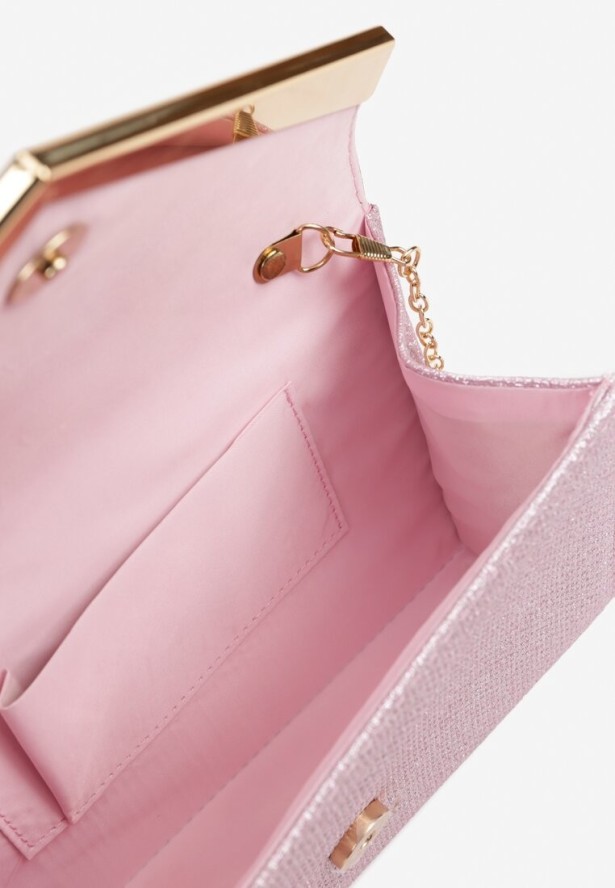 Różowa Torebka Kopertówka z Dodatkowym Łańcuszkiem Milenna