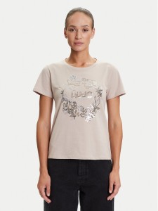Liu Jo Sport T-Shirt TF5162 JS923 Beżowy Regular Fit