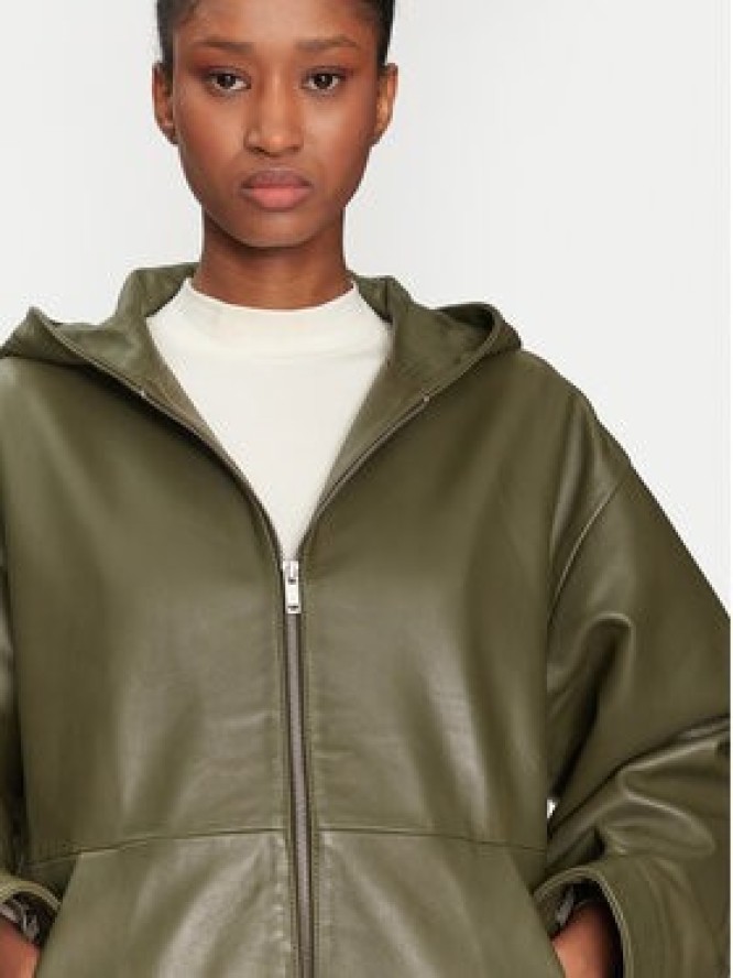 2NDDAY Kurtka skórzana 2251512606 190515 Zielony Regular Fit