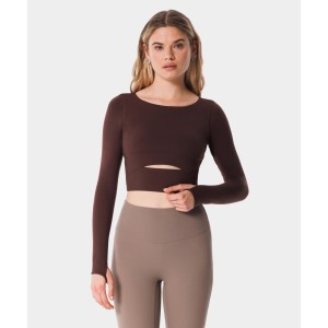 Longsleeve z wycięciem dla kobiet na fitness Carpatree Balletcore