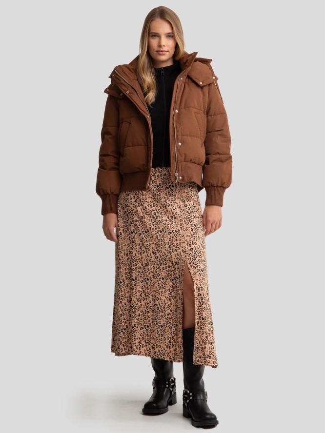 Kurtka damska z wypełnieniem brązowa Cytylia 802