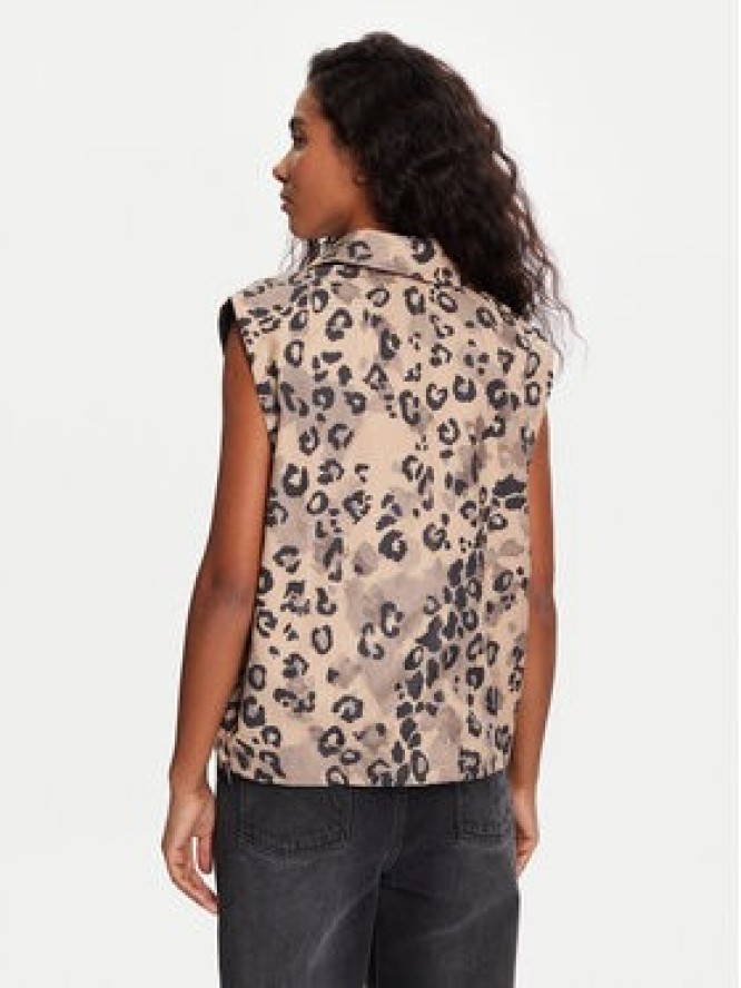 adidas Kamizelka Animal Print 3-Stripes JV6957 Beżowy Loose Fit