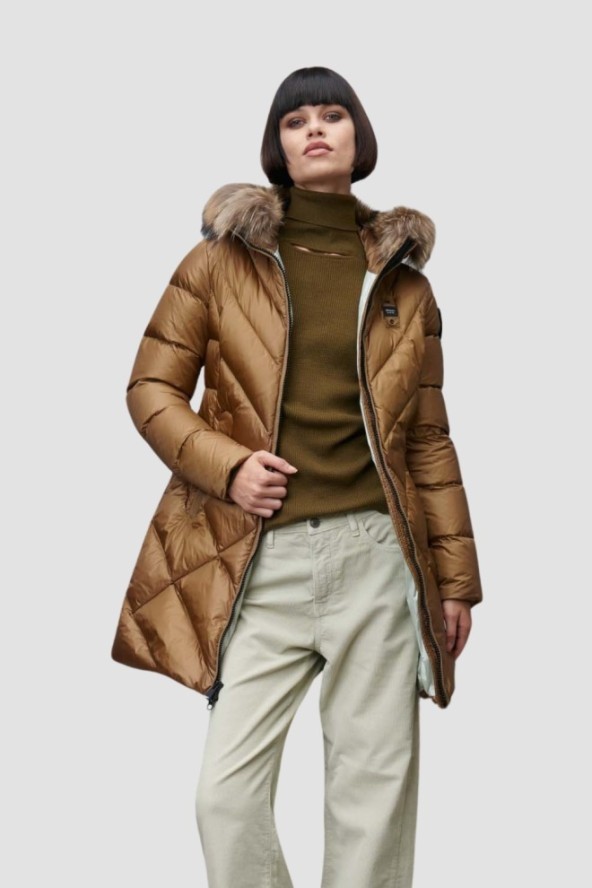 BLAUER Brązowa damska kurtka Althea Raincoat Long Jackets, Rozmiar L