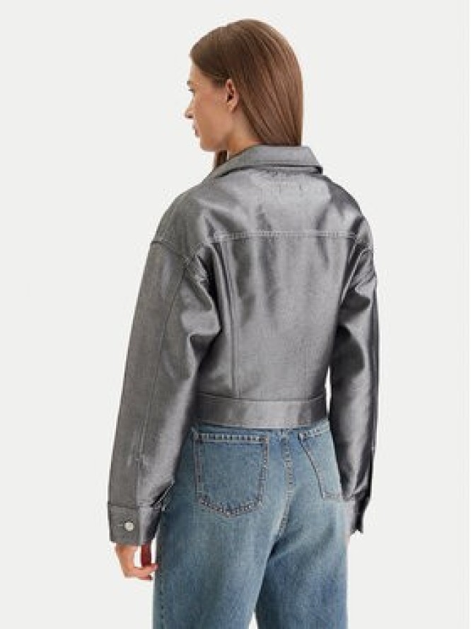 Calvin Klein Kurtka jeansowa LV047E715G Srebrny Relaxed Fit