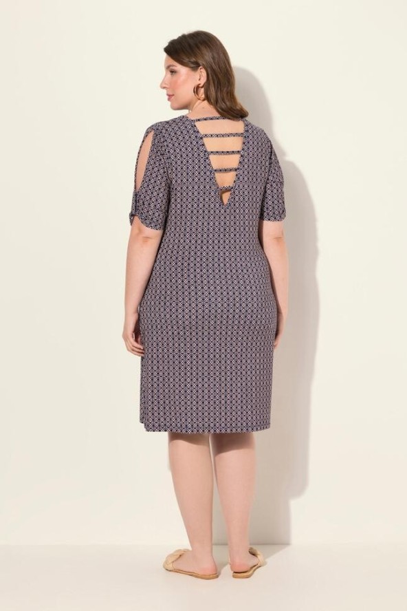 Damskie Sukienka plażowa paisley trapezowy krój dekolt w serek rękaw 1/2