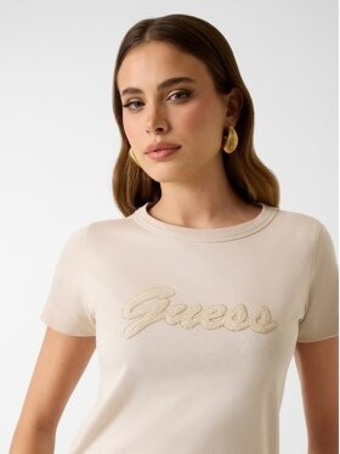 Guess T-Shirt 181234 Beżowy Classic Fit