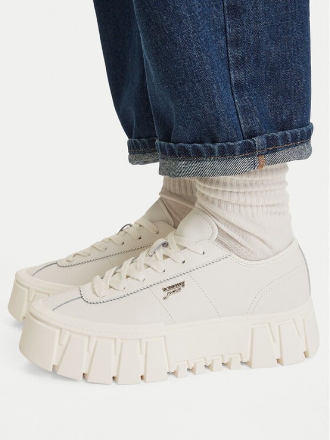 Tommy Jeans Sneakersy Tjw Platform Sneaker Leather Lc EN0EN03165 Biały