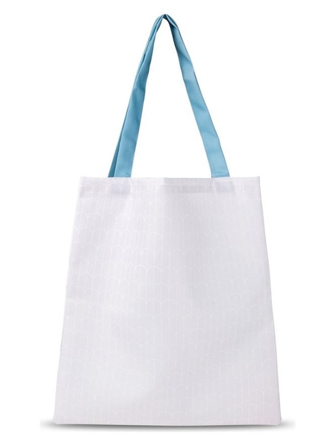 Descanso Shopper bag "Verdi" w kolorze biało-niebieskim - 40 x 45 cm rozmiar: 40x45 cm