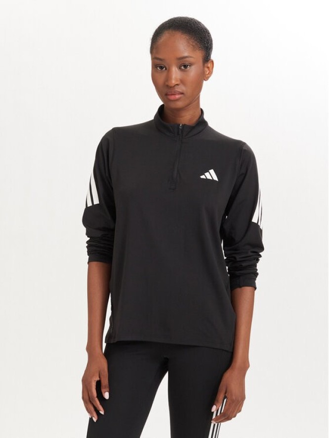 adidas Bluza techniczna Iconic Running JZ5149 Czarny Regular Fit