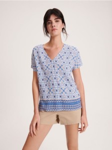 Bluzka z wiskozy - niebieski