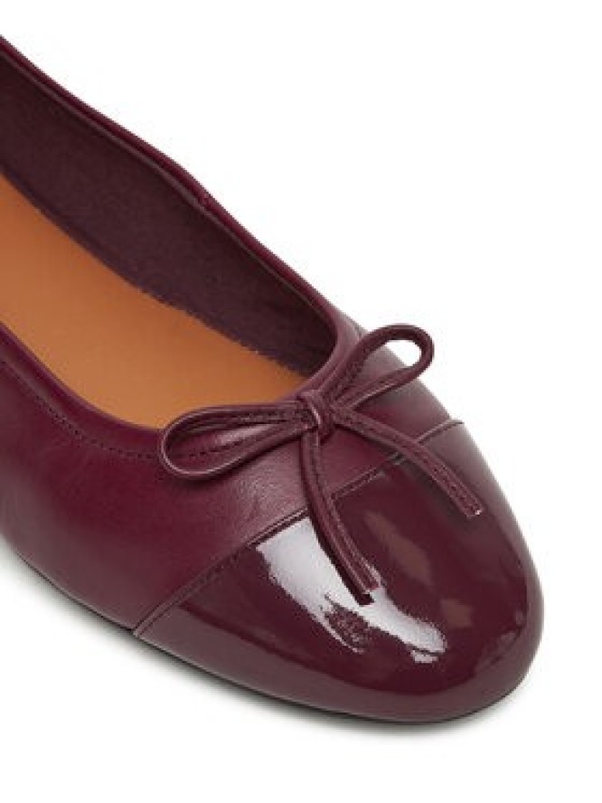 Tommy Hilfiger Baleriny Patent Toe-Cap FW0FW08830 Bordowy