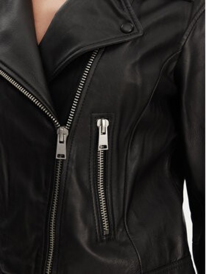 French Connection Kurtka skórzana 7DZI5 Czarny Regular Fit