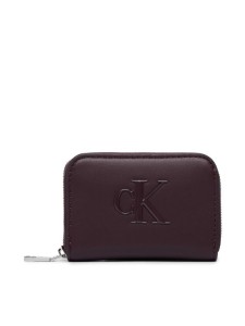 Calvin Klein Portfel Bold Ck Medium Zip Around LV04F1154G Bordowy