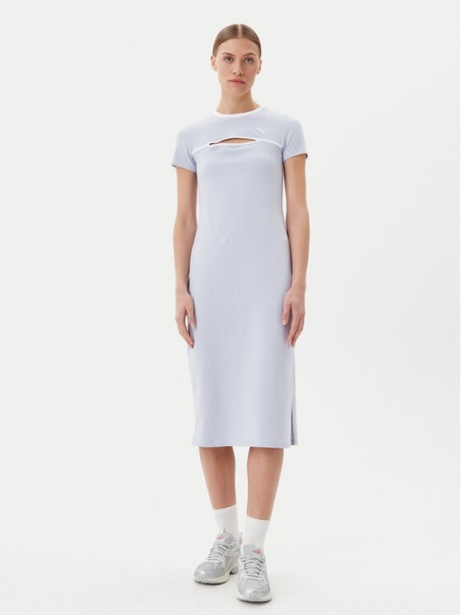 Puma Sukienka codzienna Ess Cut-Out 629769 Błękitny Slim Fit