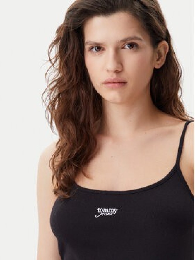 Tommy Jeans Sukienka letnia Script DW0DW20330 Czarny Slim Fit