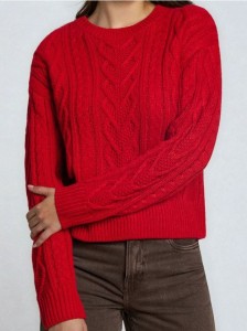 Strukturalny sweter - czerwony