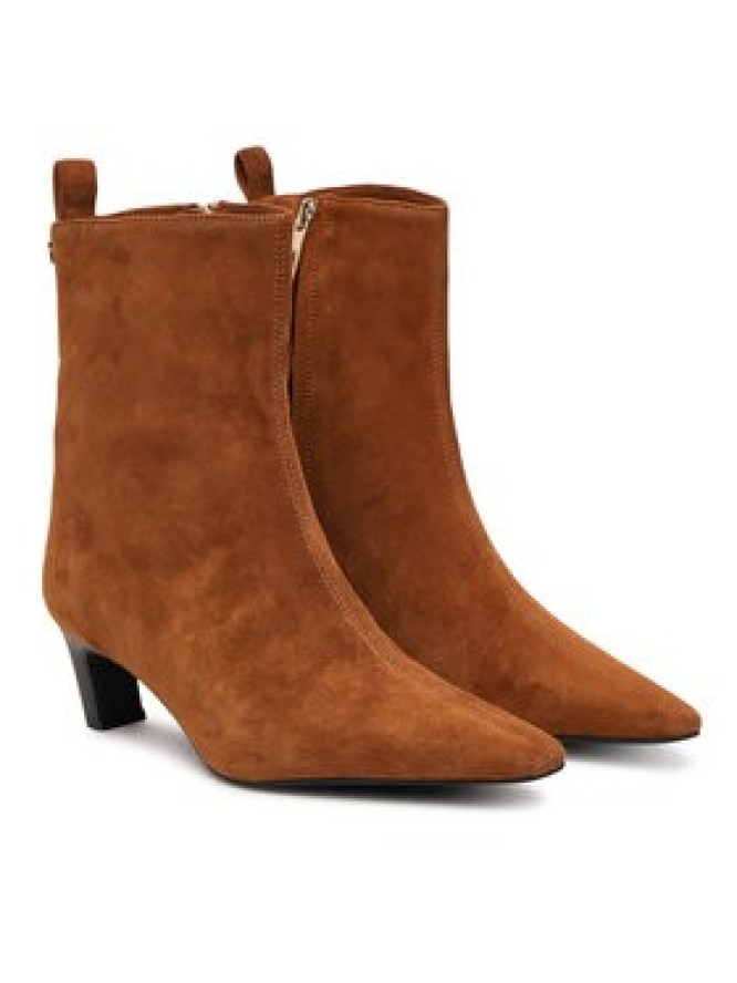 Tommy Hilfiger Botki Kitten Heel Suede Ankle Boot FW0FW09670 Pomarańczowy