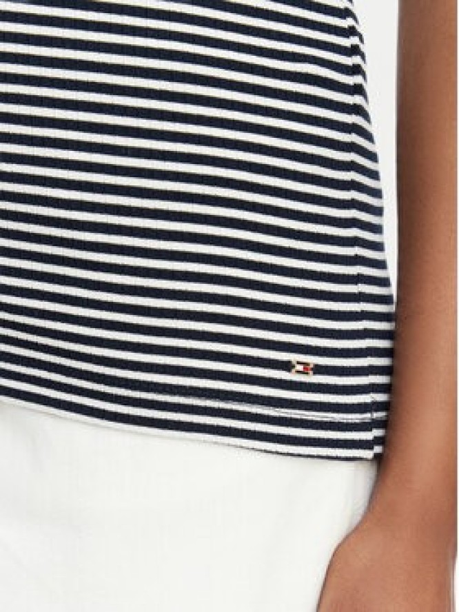 Tommy Hilfiger Top Gold Button WW0WW52112 Granatowy Slim Fit