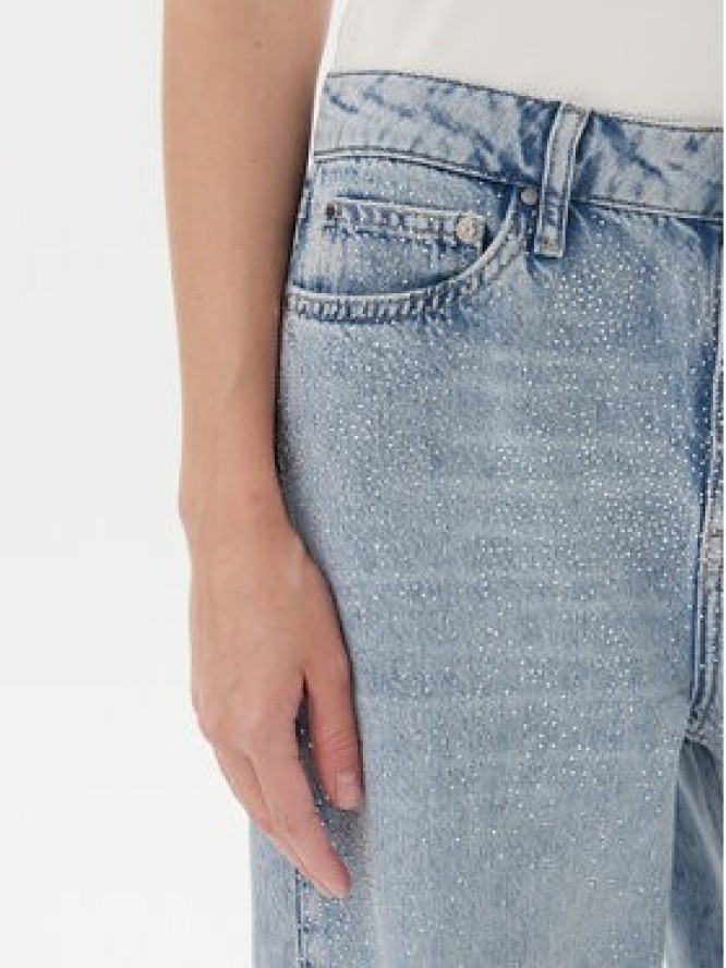Guess Jeansy W5YA82 D5QKA Niebieski Wide Leg