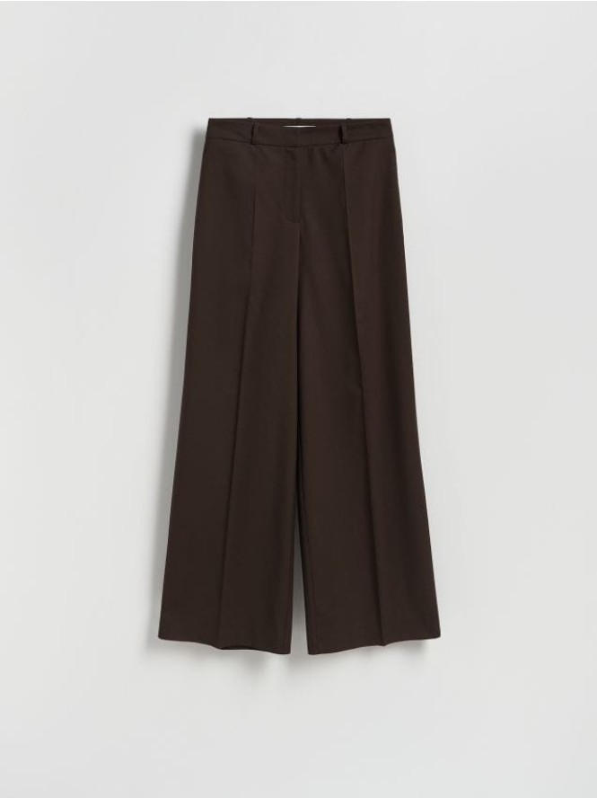 Spodnie z kantem - ciemnobrązowy