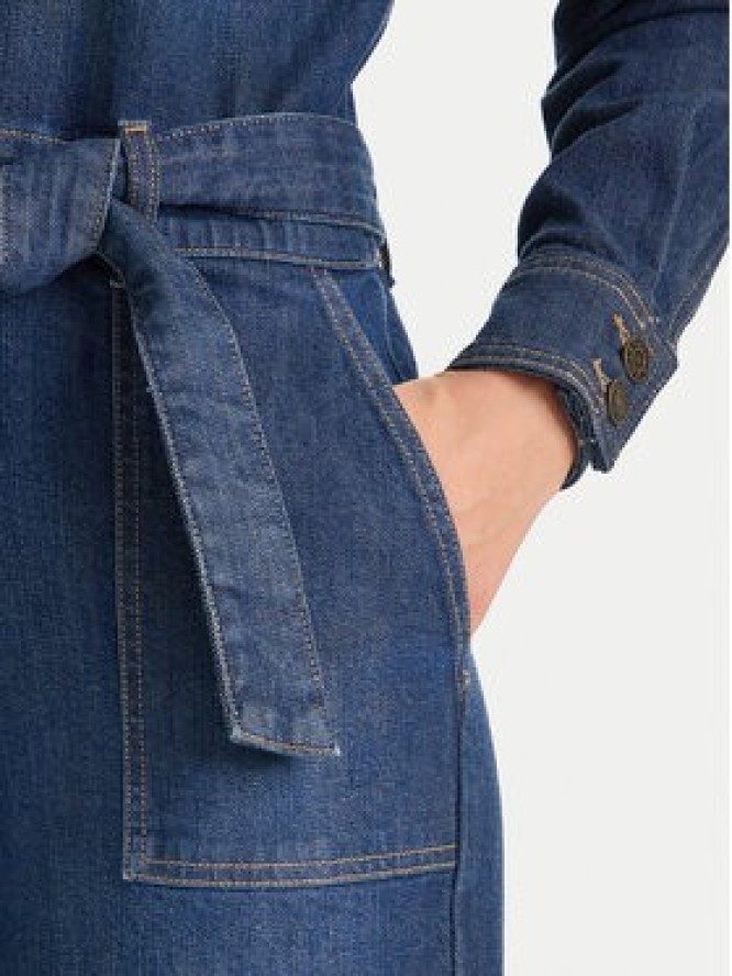 Guess Jeans Kombinezon W5BD97 D0026 Granatowy Wide Leg