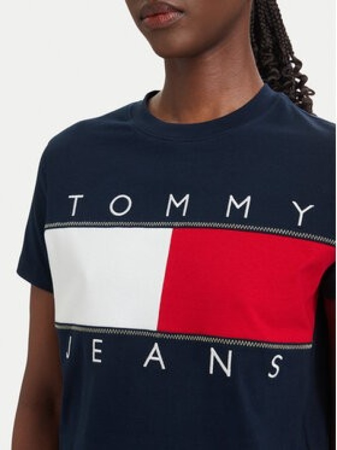 Tommy Jeans T-Shirt Flag DW0DW22818 Granatowy Regular Fit