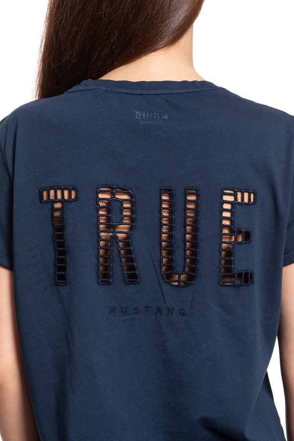 MUSTANG T SHIRT DAMSKI Alina C Embro Blue Nights 1009061 4085