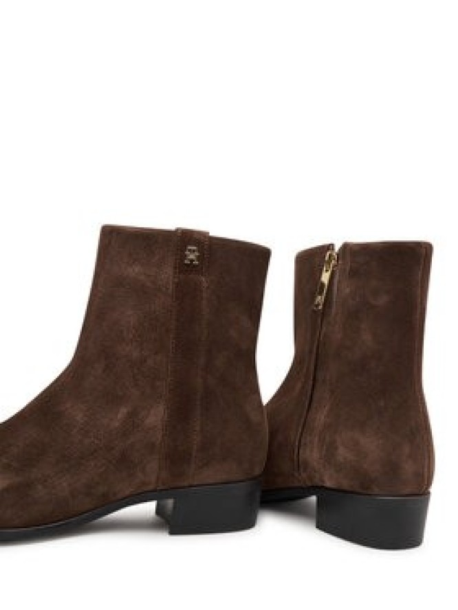 Tommy Hilfiger Botki Pointy Zip Bootie FW0FW08981 Brązowy