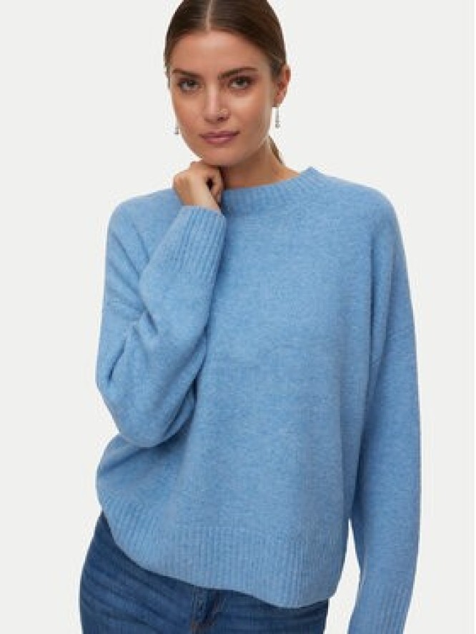 Vero Moda Sweter Vmboom 10320463 Błękitny Loose Fit