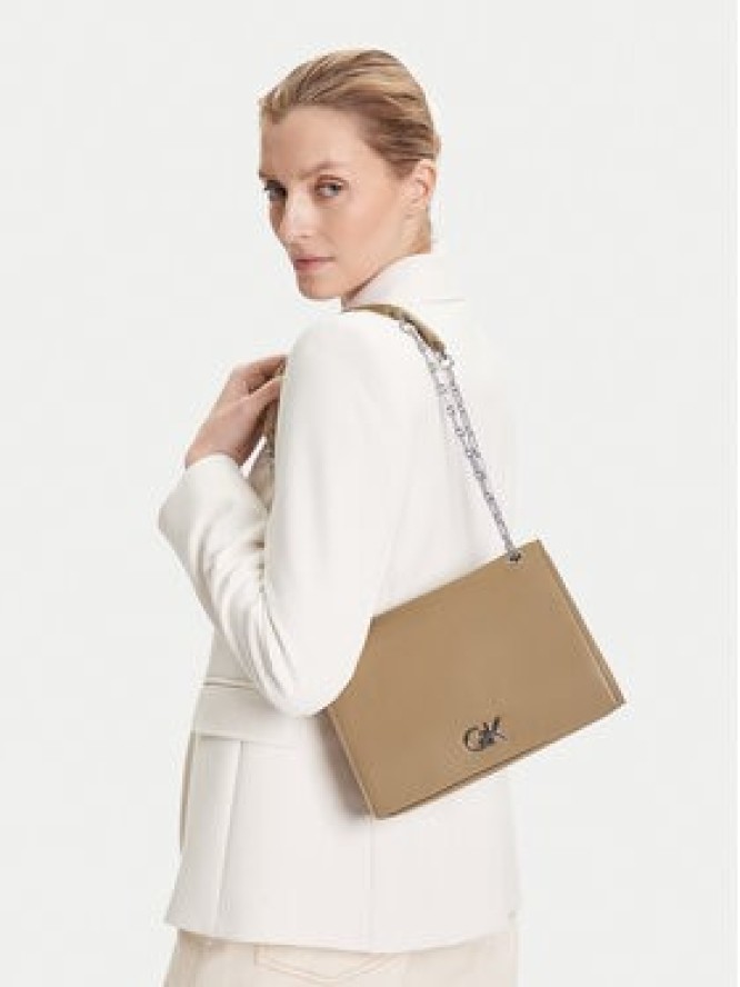Calvin Klein Torebka Ck Medium Conv Chain Bag K60K612810 Beżowy