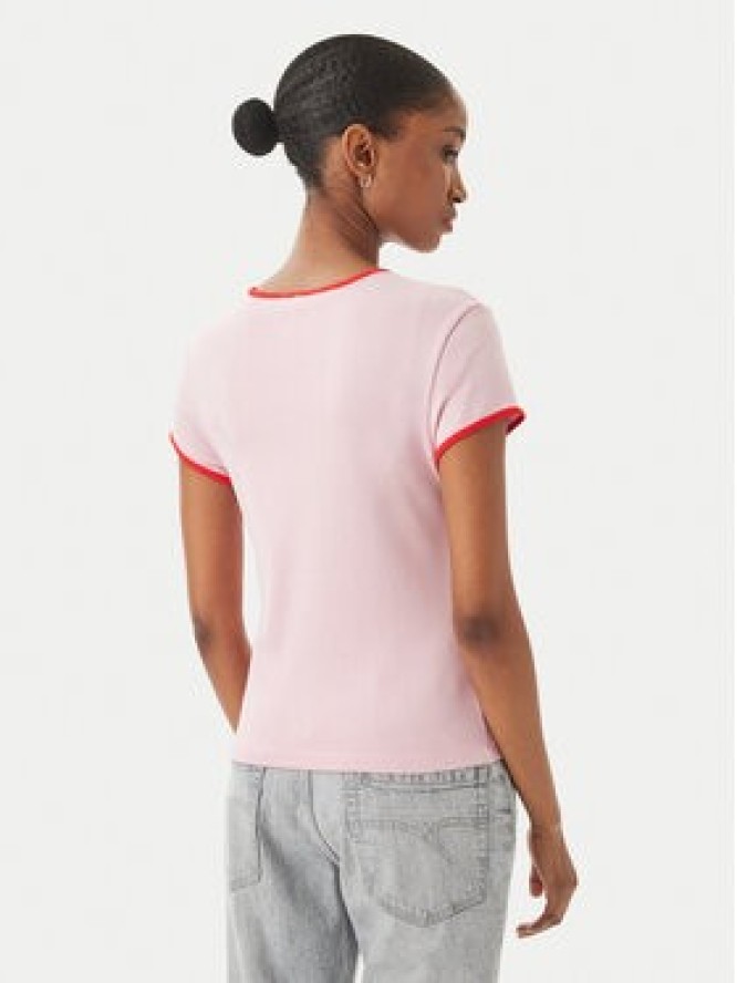 Tommy Hilfiger T-Shirt Logo Graphic Ringer WW0WW49245 Różowy jasny Slim Fit