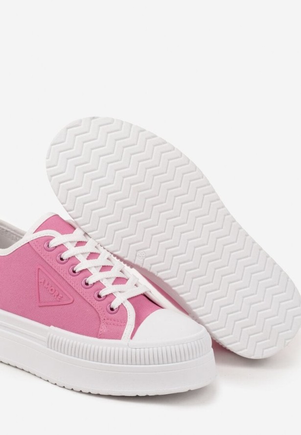 Fuksjowe Trampki na Platformie z Naszywką na Boku Alimiora