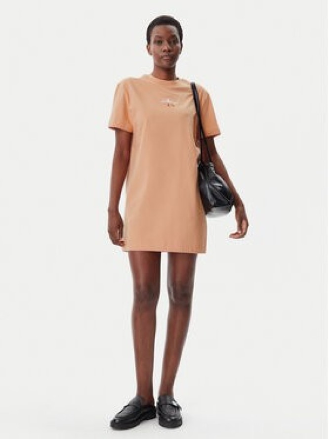 Calvin Klein Jeans Sukienka codzienna Gradient Monologo J20J225273 Koralowy Relaxed Fit