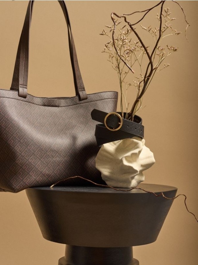 Torba shopper z monogramem - wielobarwny