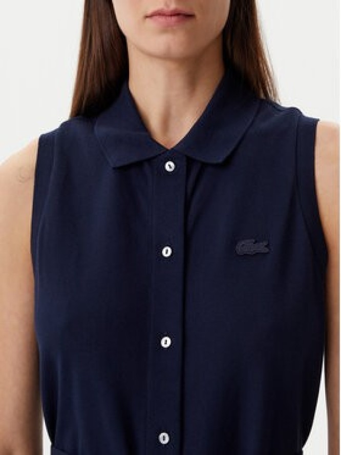 Lacoste Sukienka koszulowa EF1107 Granatowy Regular Fit