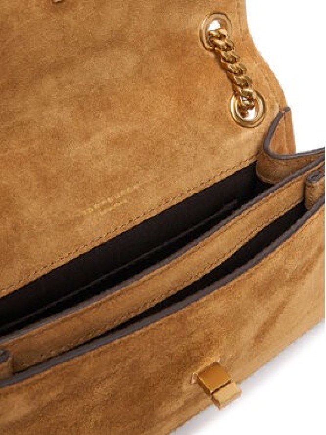 Tory Burch Torebka Kira Turnlock Suede Mini Bag 178150 Brązowy