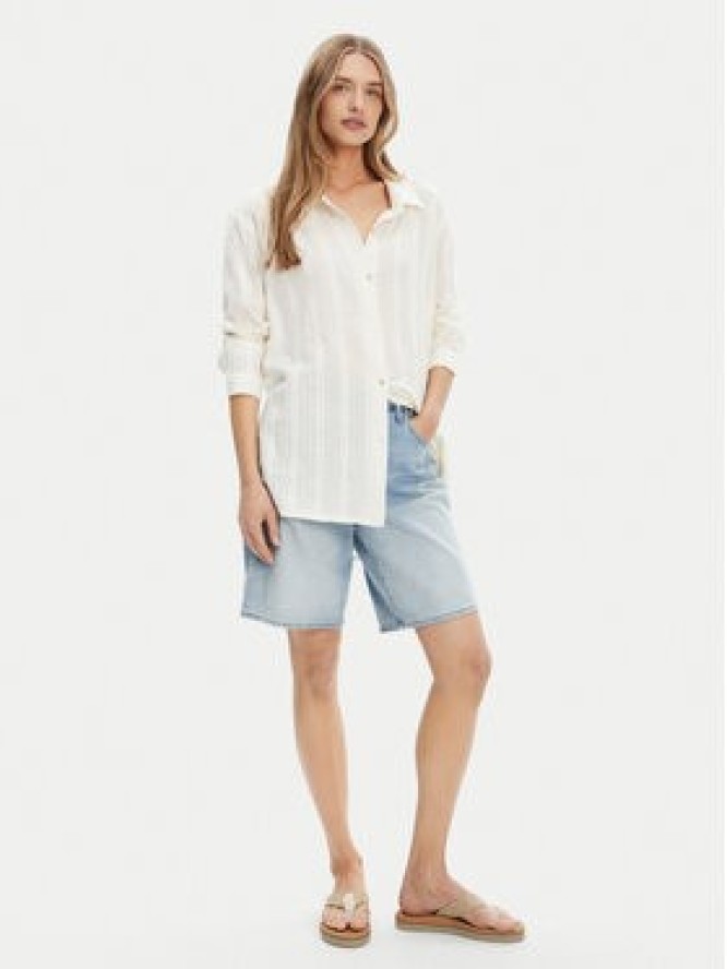 Roxy Koszula ERJX603447 Écru Relaxed Fit