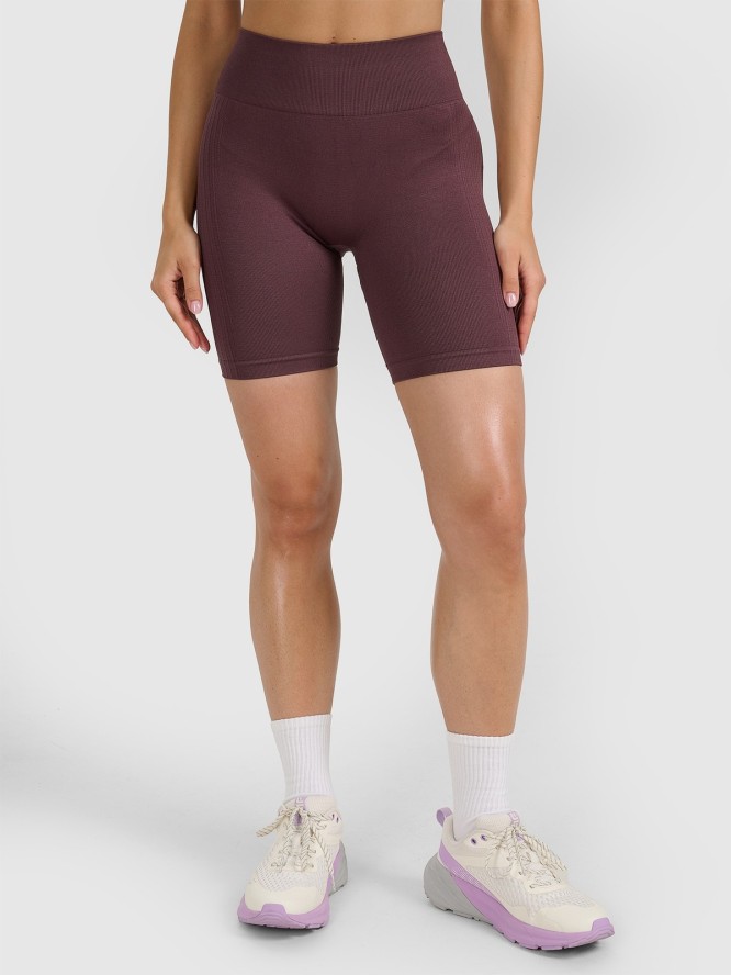 4F Legginsy kolarki treningowe bezszwowe damskie - brązowe M/L