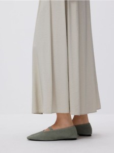 Zamszowe baleriny - jasny zielony