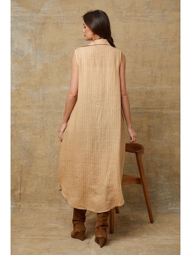 Joséfine Lniana sukienka "Darwin" w kolorze karmelowym rozmiar: S