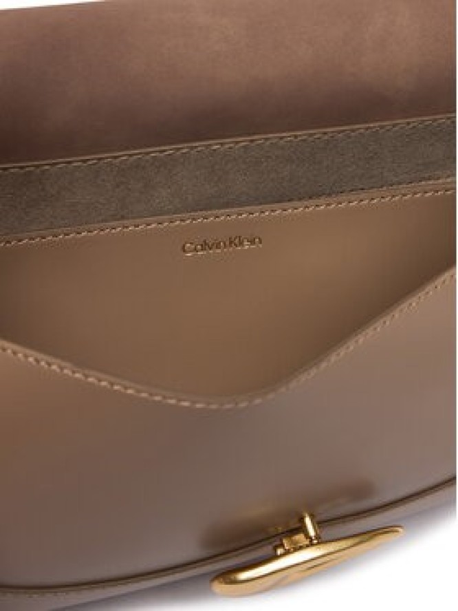 Calvin Klein Torebka Hardware Brushed Shoulder Bag LV04F3337G Beżowy