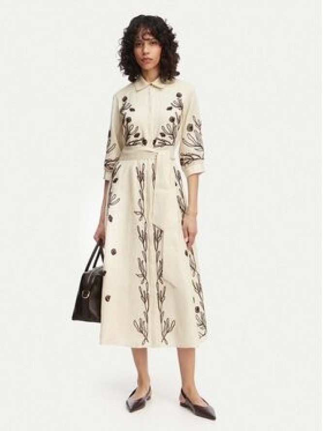 Marella Sukienka koszulowa Banda 2613221232 Beżowy Regular Fit