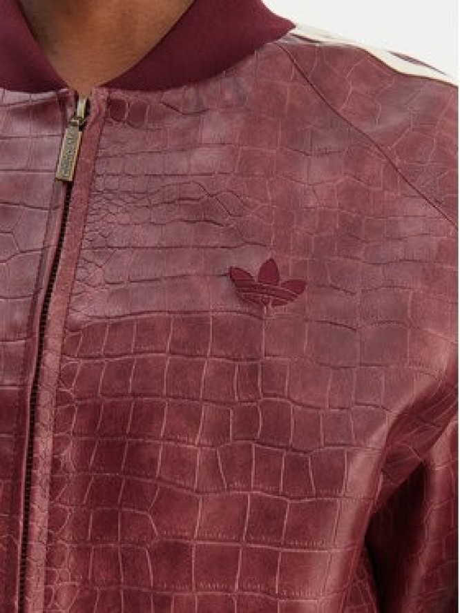 adidas Kurtka z imitacji skóry Pleather KD8792 Bordowy Oversize