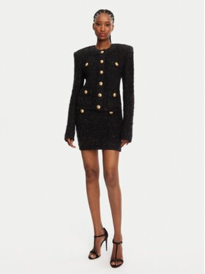 Balmain Kardigan DF1SK249KG43 Czarny Regular Fit