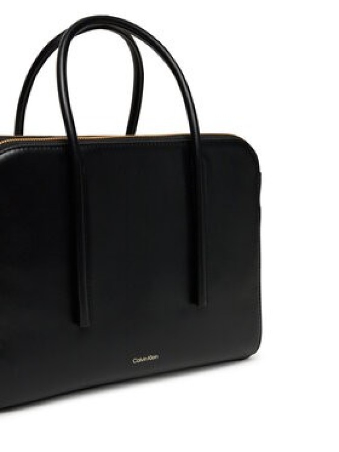 Calvin Klein Torebka Carryall Mini Leather Tote Bag LV04F3034G Czarny
