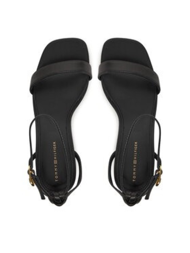 Tommy Hilfiger Sandały Leather Knots Kitten Sandal FW0FW08424 Czarny