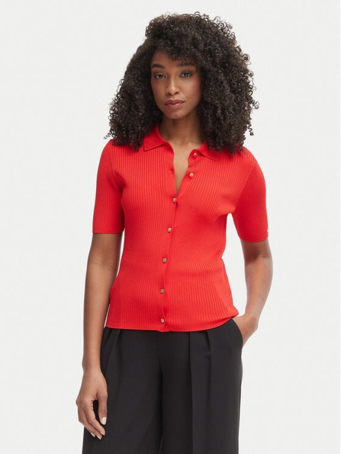 Tommy Hilfiger Kardigan WW0WW48482 Czerwony Slim Fit