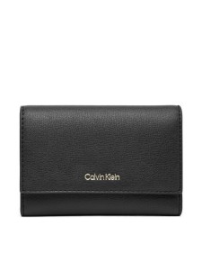 Calvin Klein Portfel Foil Logo Trifold W/ Zip Pocket LV04F1117G Czarny