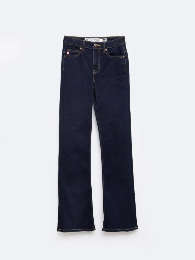 Jeansy damskie granatowe Adela Bootcut 505